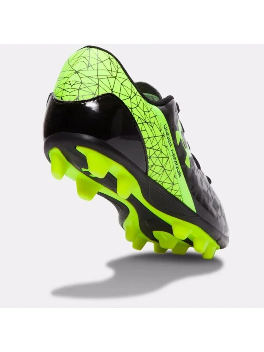 Boy's Under Armour SF Flash HG Jr Soccer Cleat Black & Neon Green Size 5.5Y
